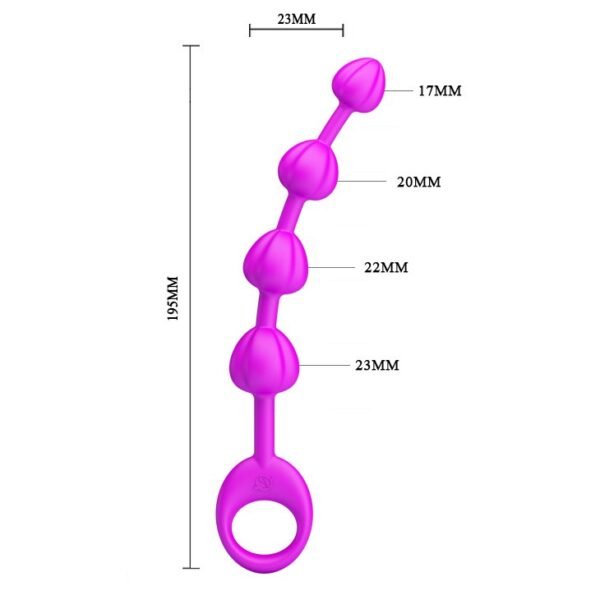 Baile Pretty Love Rippled Silicone Anal Beads - Image 7