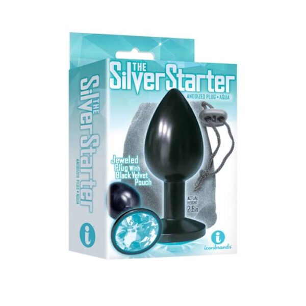 ICON THE 9's SILVER BEJEWELED STEEL B/ PLUG AQUA - Image 2