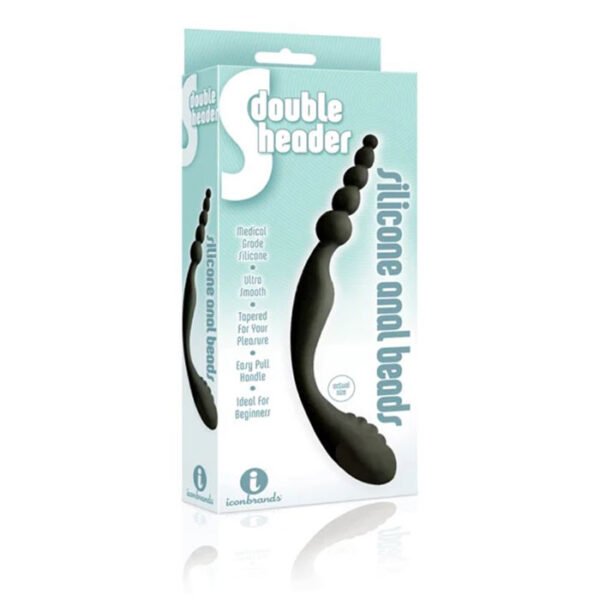 Icon The 9'S S Double Header Silicone Anal Beads - Image 2