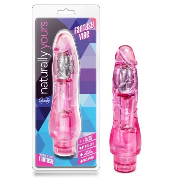 Blush Naturally Yours Fantasy Vibe Dildo Pink - Image 7