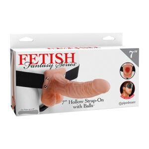Ff 7 Inch Hollow Strap On W/Balls Flesh