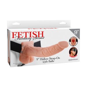 Ff 9 Inch Hollow Strap On W/Balls