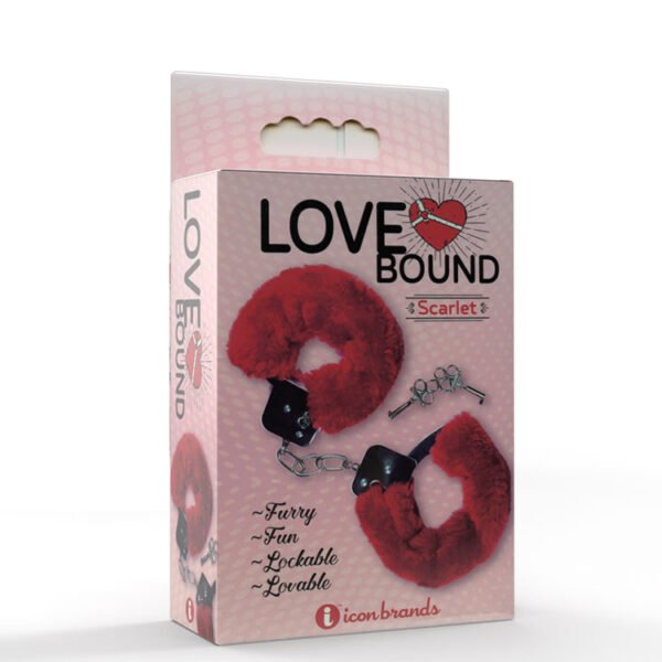 Icon Love Bound Scarlet Cuffs Faux Fur