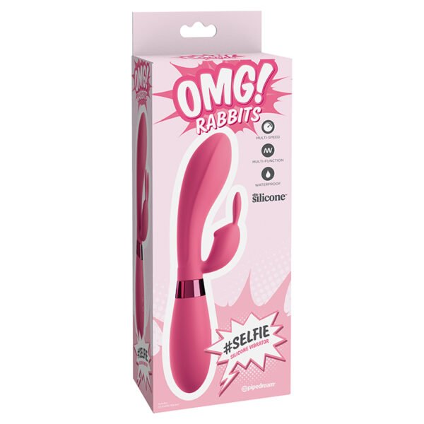 Omg! Rabbits Selfie Silicone Vibe Pink - Image 4