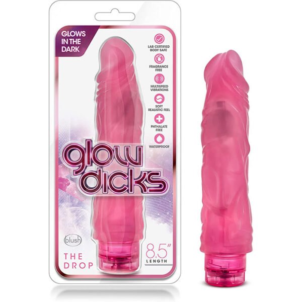 Blush Glow Dicks The Drop Vibrator Pink - Image 9