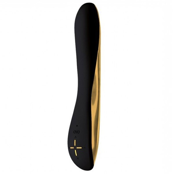Ovo E4 Vibrator Silicone Dual Rechargeable Blk/Gld - Image 2