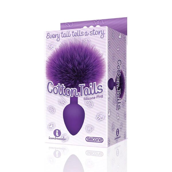 ICON THE 9's COTTON TAILS SILICONE BUTT PLUG PURPLE