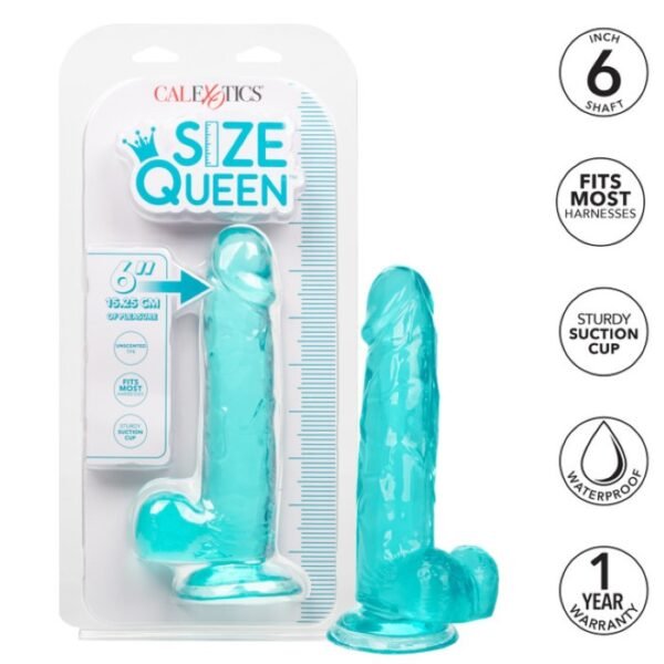 Calex Size Queen 6 Inch Dildo Blue - Image 7
