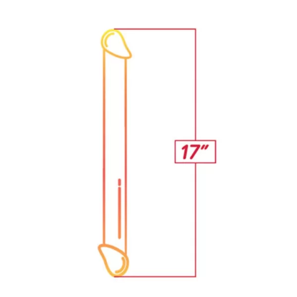 Large 18" Jelly TPR Gradient Double-Dong, Pink To Yellow - Image 3