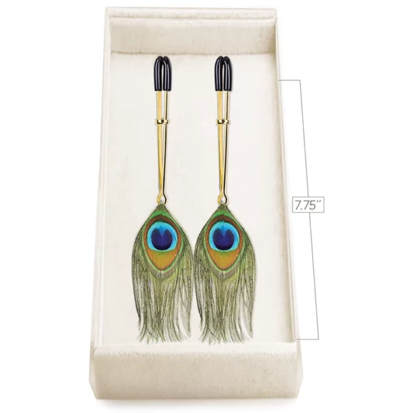 Couture Clips Luxury Nipple Clamps - Peacock Plume - Image 2