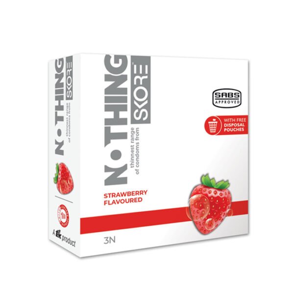 Skore N.othin Strawberry 3's + Disposable Bag
