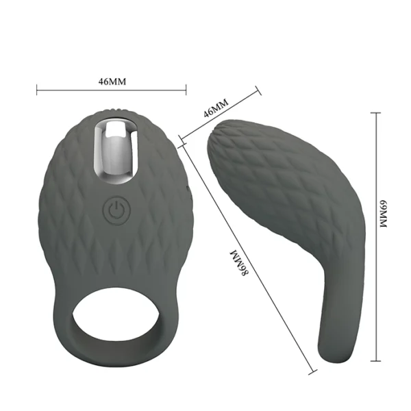 BAILE PRETTY LOVE HELOISE VIBRATING COCK RING BLK - Image 6