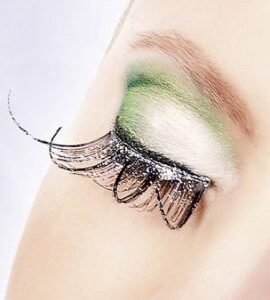 Baci Black Silver Feather Eyelashes