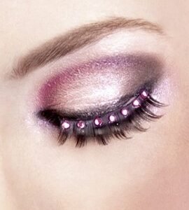 Baci Black Hot Pink Rhinestone Eyelashes