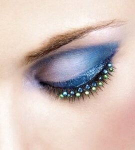 Baci Black Blue Green Rhinestone Eyelashes