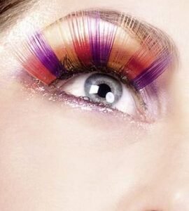 Baci Purple Orange Yellow Glitter Eyelashes