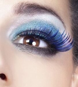 Baci Black Blue Feather Eyelashes