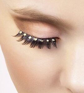 Baci Black Yellow Rhinestone Eyelashes