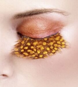 Baci Yellow Brown Feather Eyelashes