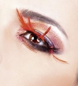 Baci Black Red Feather Eyelashes
