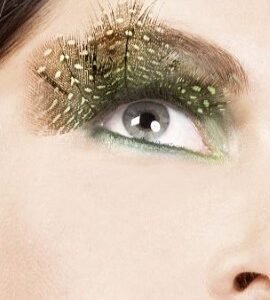 Baci Green Black Feather Eyelashes
