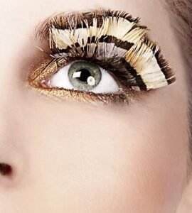 Baci Brown Beige Feather Eyelashes